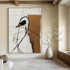 Minimalist Bird Abstract Painting for Nature - Loving Studies GAB0962