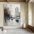 City Street Scene Abstract Painting with Dynamic Elements GAB0050