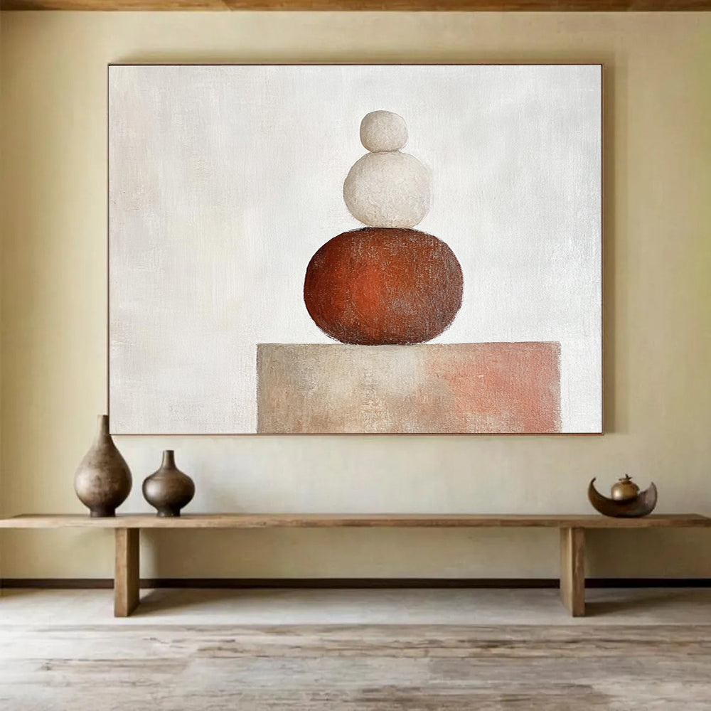 Minimalist Stacked Stones Abstract ABS088