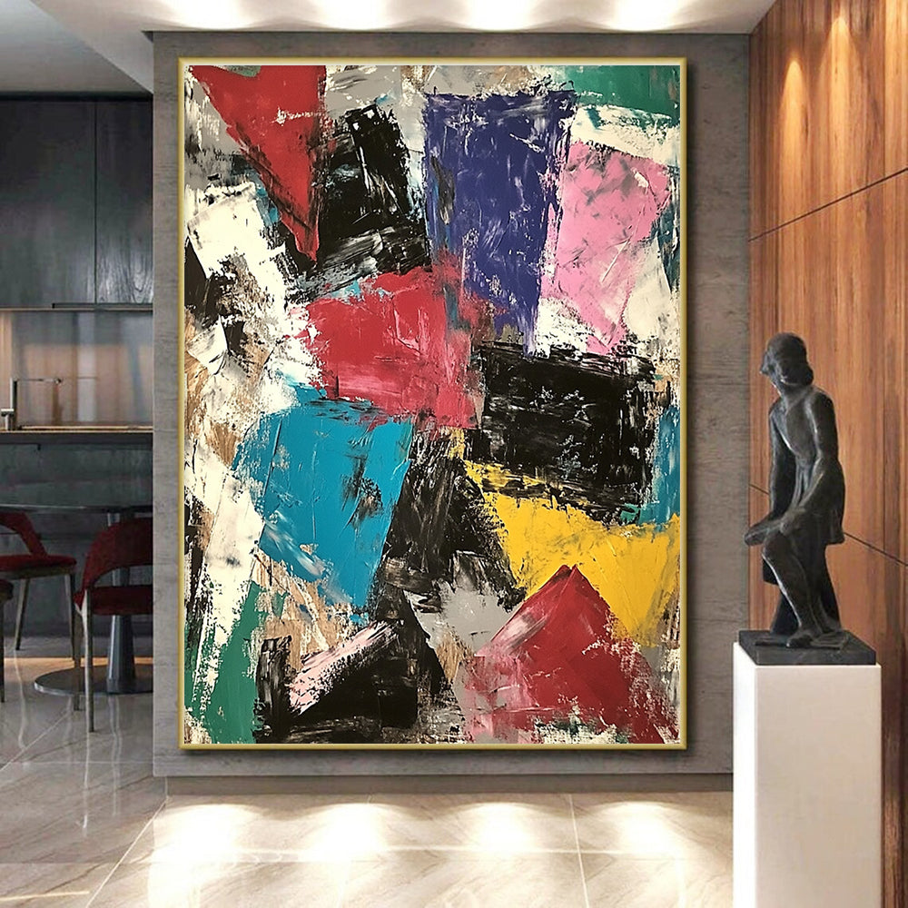 Colorful Block Abstract 3 Painting with Dynamic Energy WINK749