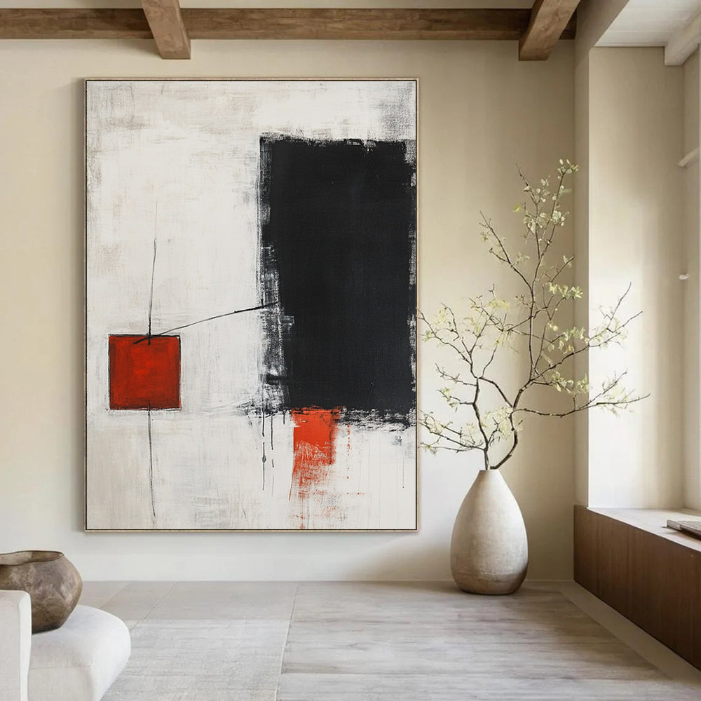 Red and Black Abstract Painting for Industrial - Chic Restaurants GAB1213