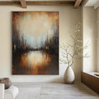 Forest Lake at Dusk - Mystical Landscape Abstract Painting GAB0581