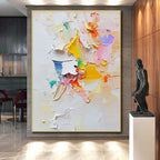 Textured Color Burst Abstract Painting with Playful Energy WINK583
