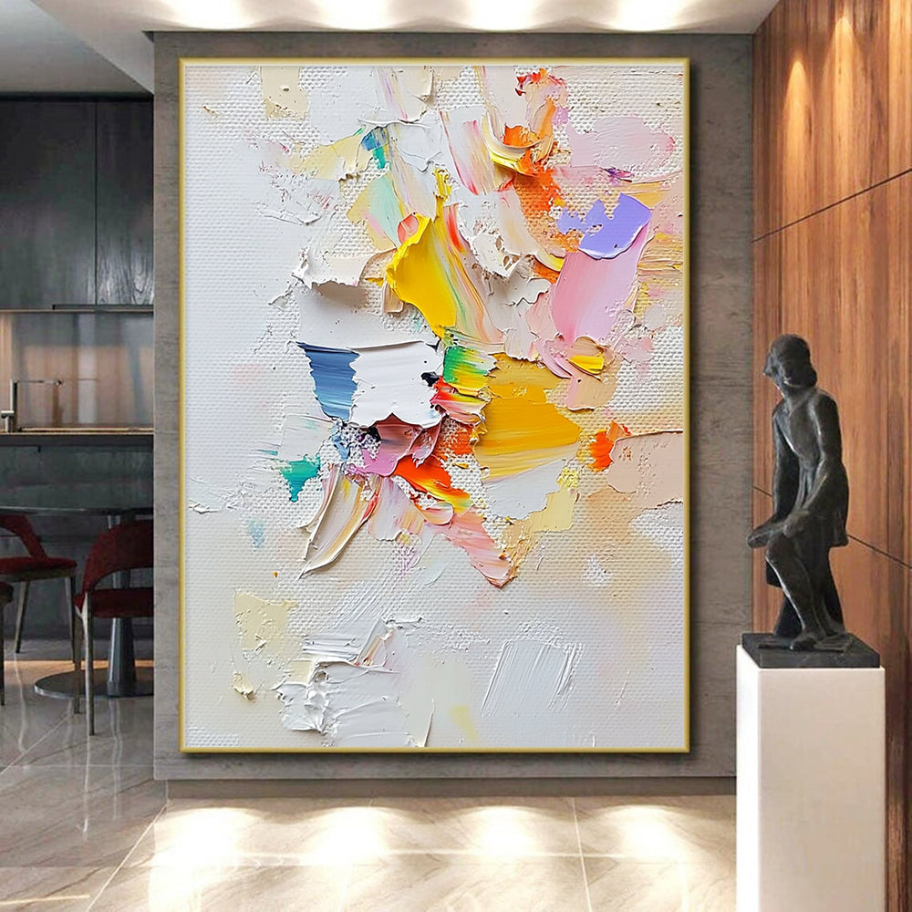 Textured Color Burst Abstract Painting with Playful Energy WINK583