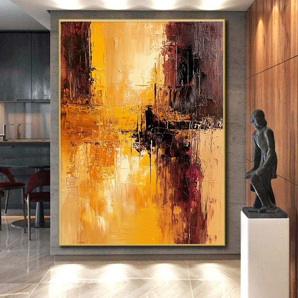 Warm Tones Abstract Painting with Fiery Energy WINK765