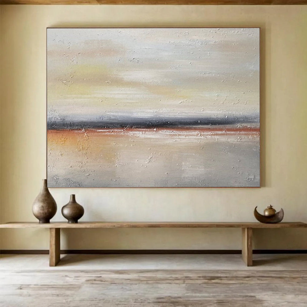Minimalist Sunset Stripes Abstract Painting for Minimalist Interiors YHT018