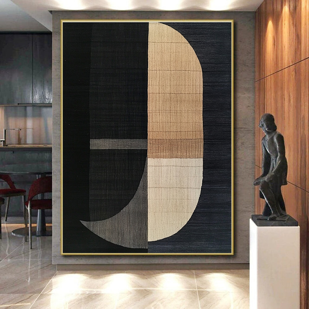 Geometric Textured Rug - like Abstract Painting with Artisanal Charm WINK180