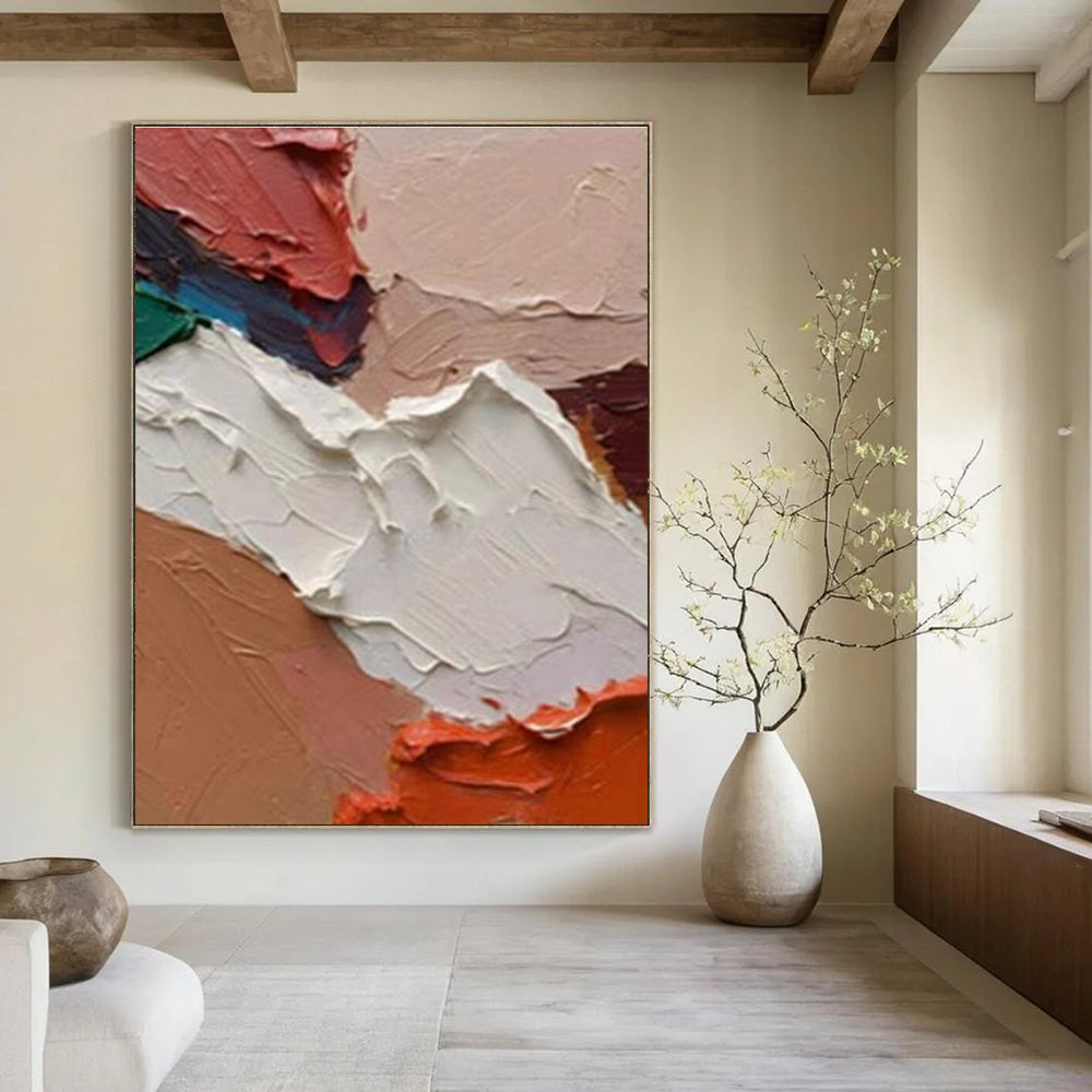 Tactile Textured Color Palette Abstract Painting for Artistic Spaces HENG263