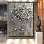 Gray Textured Organic Growth Painting with Natural Intrigue WINK068