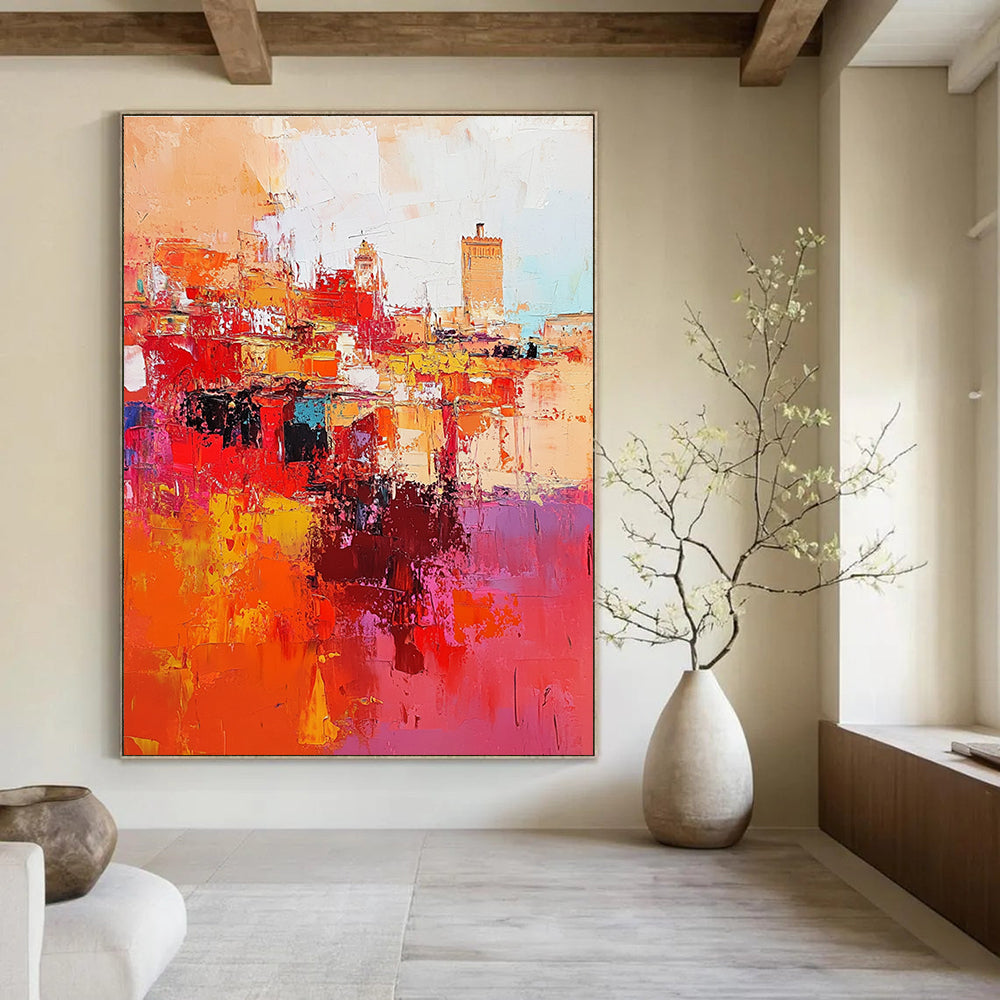 Cityscape Abstract Painting for Modern - Styled Living Rooms GAB1038