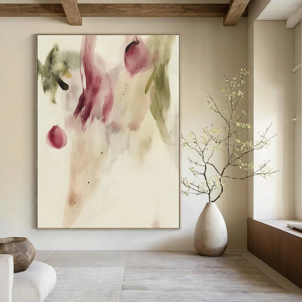 Watercolor Flowers and Buds Delicate Botanical Abstract Painting GAB0347
