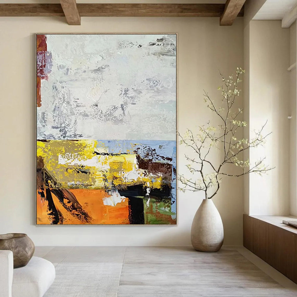 Color Block Abstract Painting for Creative Studio Workspaces HENG019