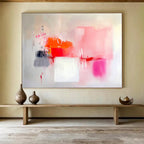Pink - Orange Tones Abstract Painting with Expressive Brushstrokes ABS401