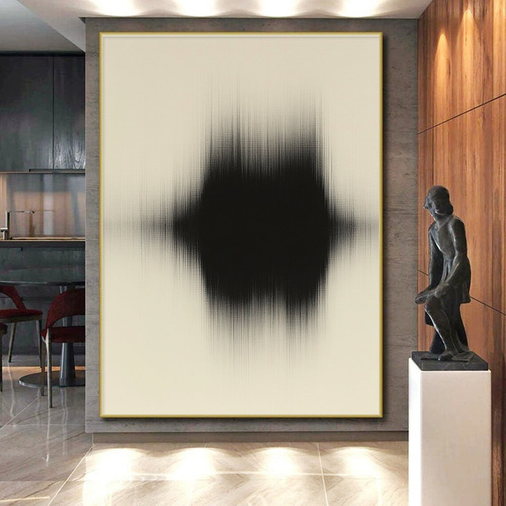 Black and Beige Blur Abstract Painting with Soft Textures WINK844
