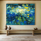 Blue Flowers Abstract Painting for Art Galleries’ Floral Exhibitions YHT483