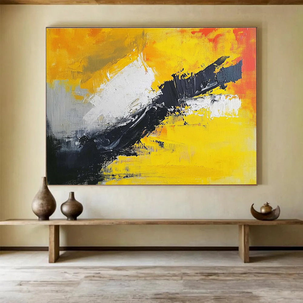 Dynamic Color Clash Abstract Painting with Bold Expressive Strokes ABS551