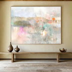 Soft Tones Landscape Abstract Painting with Dreamy, Ethereal Ambiance ABS468
