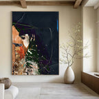 Dark - Hued Collage Abstract Painting for Avant - Garde Art Spaces HENG170