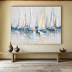 Sailboat Fleet Abstract Painting for Yacht Club Dining Rooms YHT259