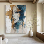 Portrait with Gold Accents Abstract Painting for Glamorous Boudoirs GAB0825