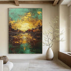 Golden Sunset Abstract Painting for Luxury - Styled Residences GAB1063