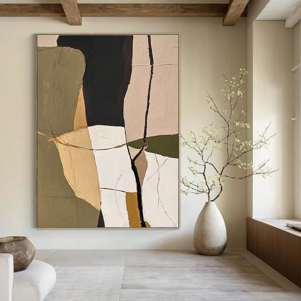 Geometric Color Block Abstract Painting for Contemporary Office Spaces GAB1261