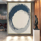 Blue and Gray Enso Abstract Painting with Zen Simplicity WINK125