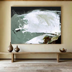 Bold White - Grey Abstract Painting for Contemporary Galleries YHT133