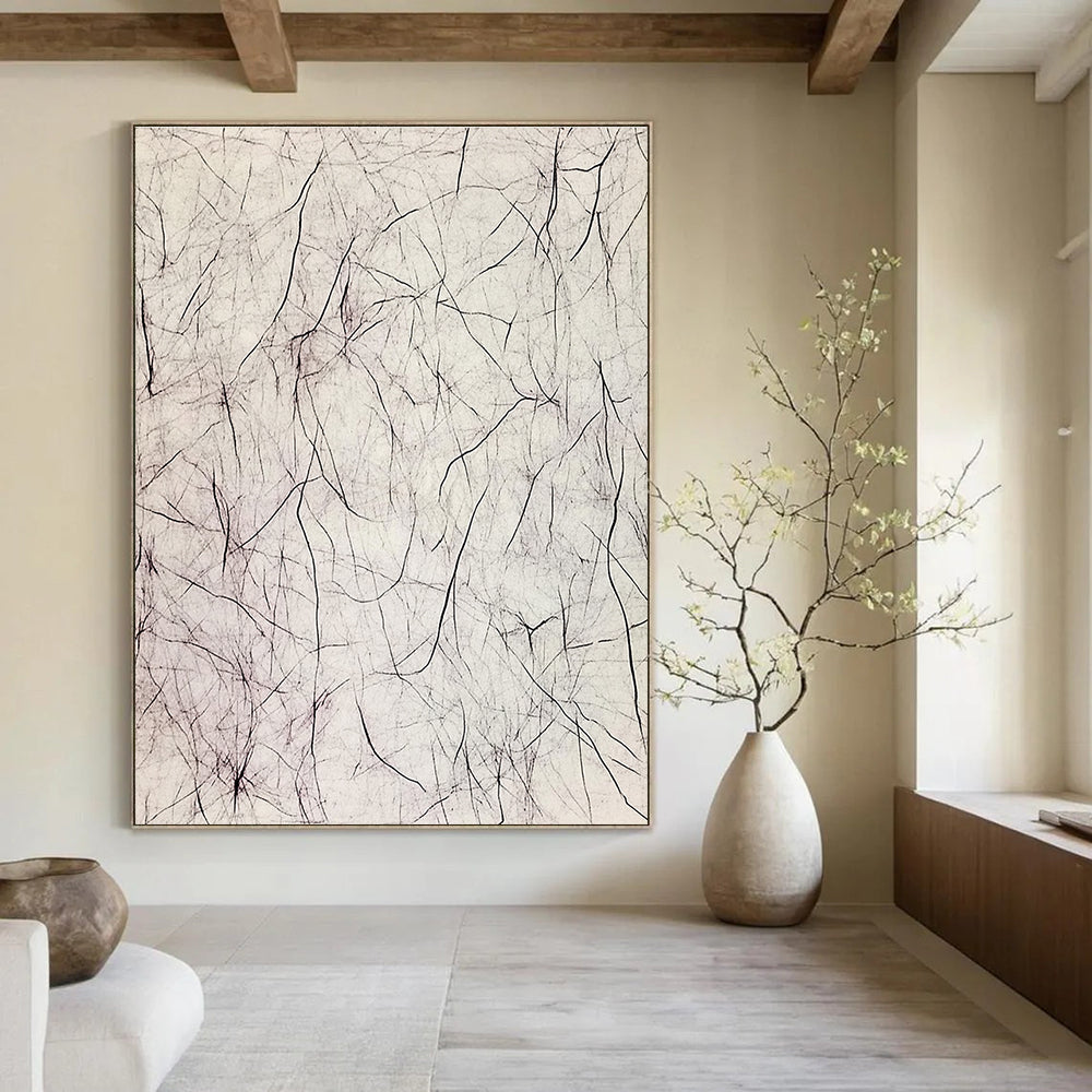 Tangled Black Lines Abstract Expressionist Painting for Bold Interiors GAB1531