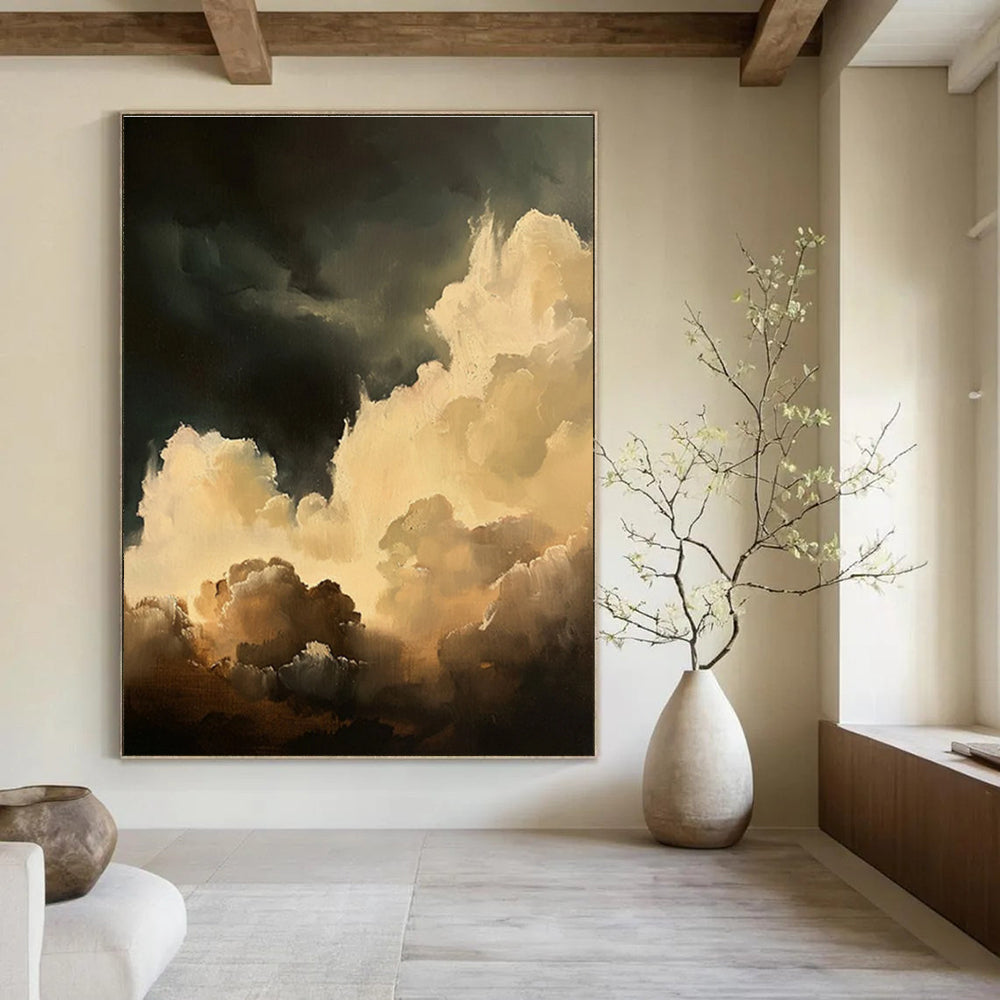 Dramatic Clouds Abstract Painting for Home Theater Entrances HENG022