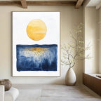 Sun and Sea Dot - Patterned Abstract Painting for Coastal - Themed Balconies GAB0990