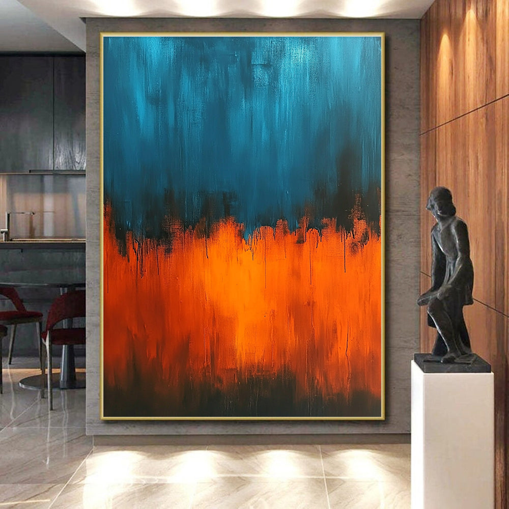 Blue - Orange Abstract Gradient Painting with Bold Contrast WINK388