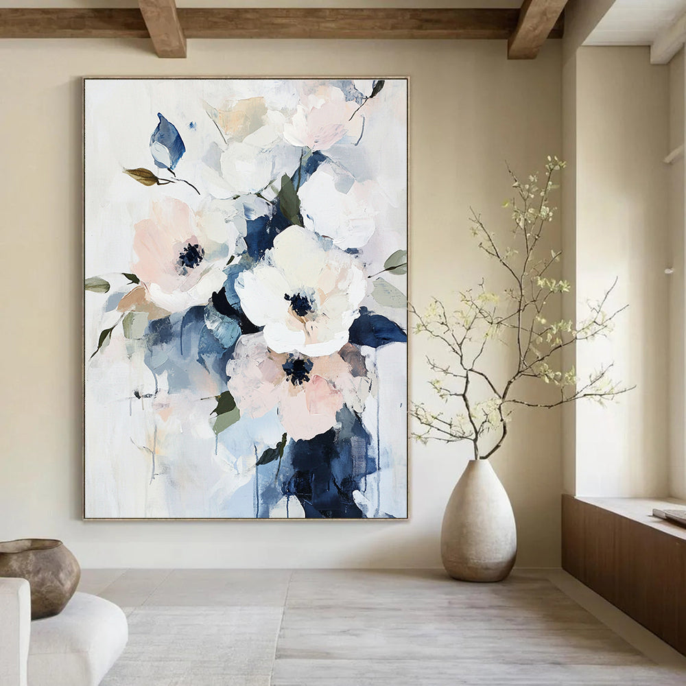 Soft Floral Abstract - Delicate Botanical Abstract Painting GAB0490