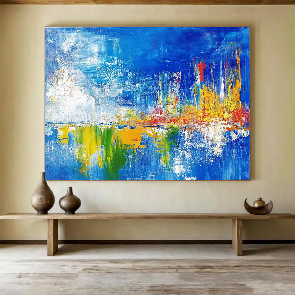 Colorful Cityscape Reflection Abstract Painting ABS189