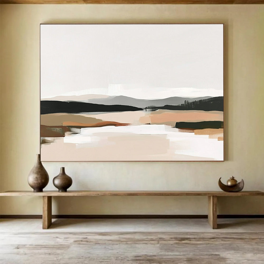 Minimalist Landscape Abstract Painting with Earthy Tones ABS241