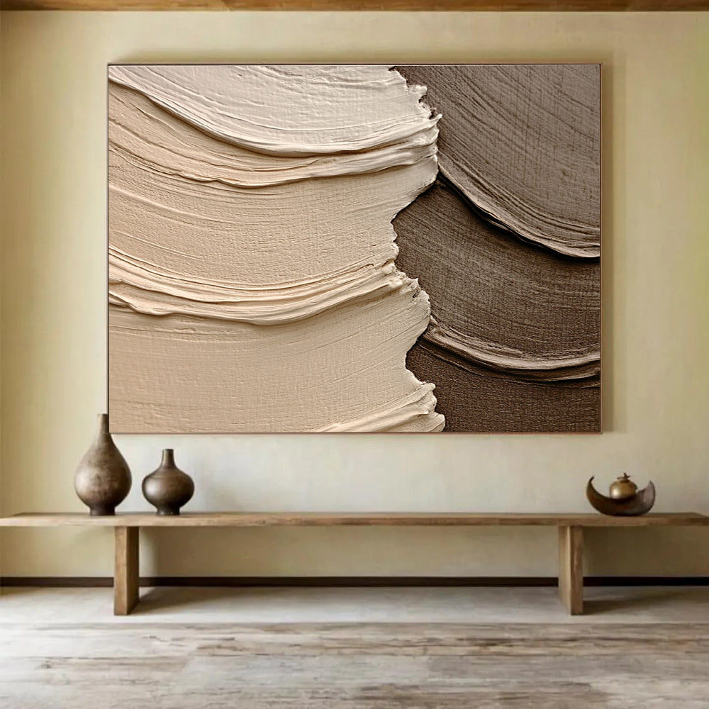 Beige & Brown Textured Strokes  Warm Minimalism ABS041