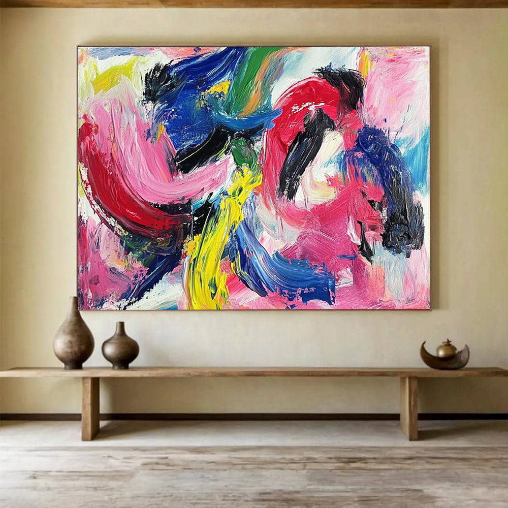 Colorful Expressive Brushstrokes with Vibrant Palette Abstract Painting ABS326