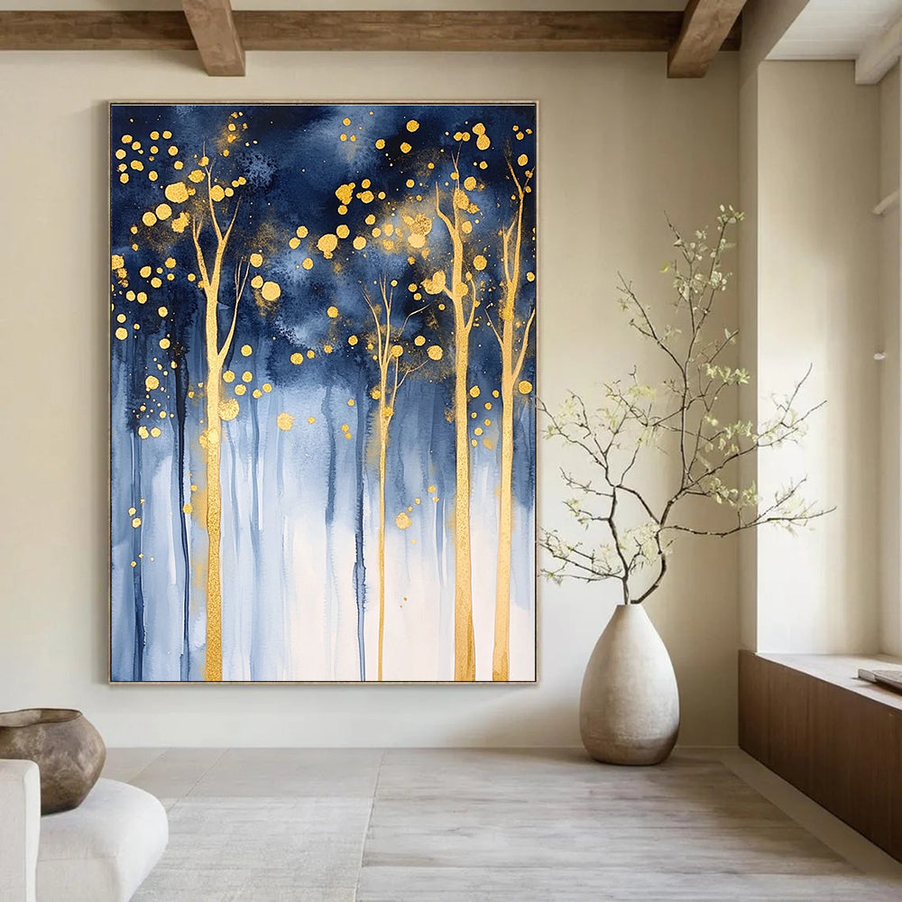 Golden Forest Abstract - Enchanted Landscape Abstract Painting GAB0499