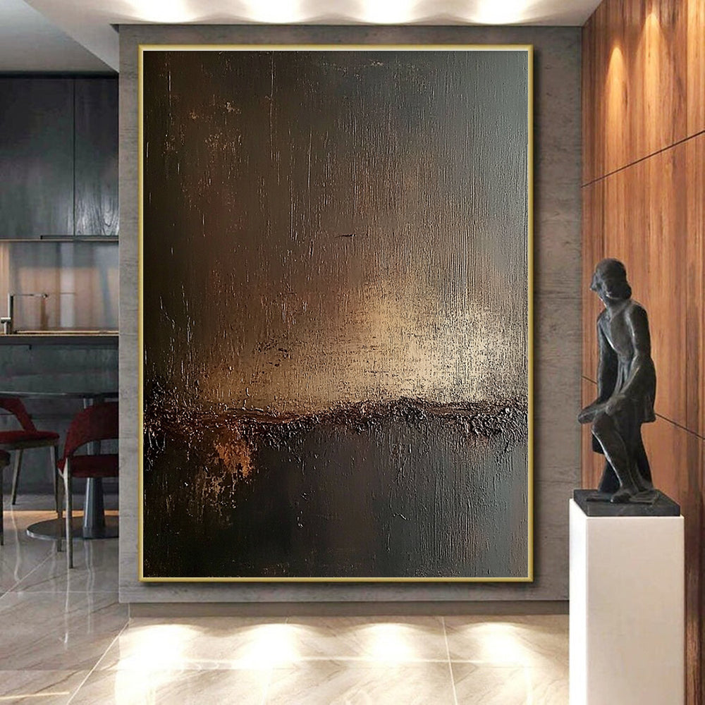 Dark Gradient Abstract Painting with Mysterious Depth WINK291
