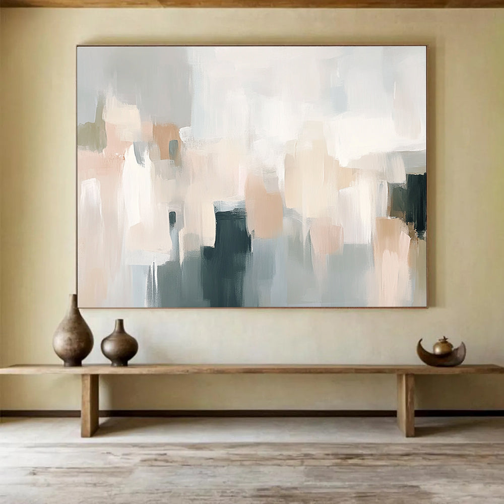 Pastel Blocks Abstract Cityscape Painting ABS219