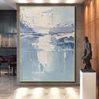 Textured Blue Abstract Painting with Calming Depths WINK761