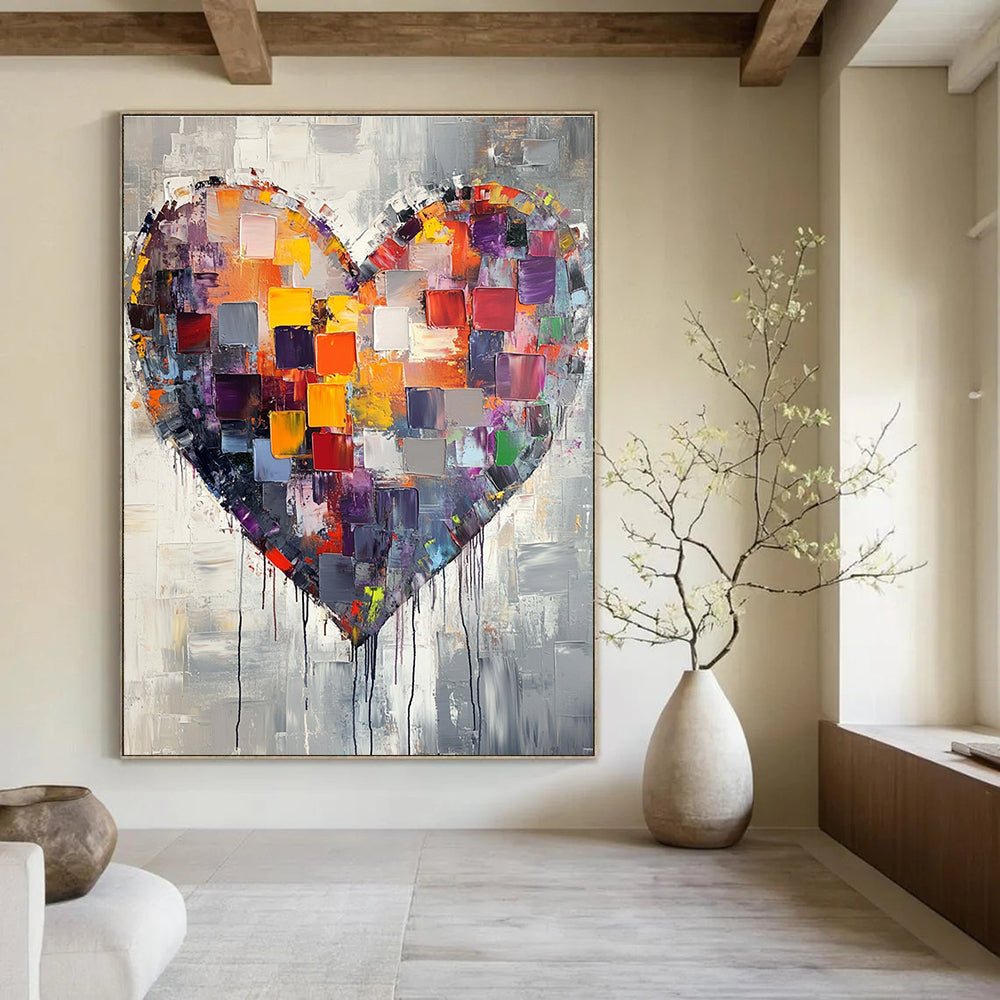 Colorful Heart Abstract - Vibrant Emotion - Filled Art GAB0510