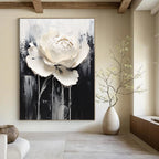 Dramatic White Bloom Abstract Painting for Art - Centric Hallways GAB1002