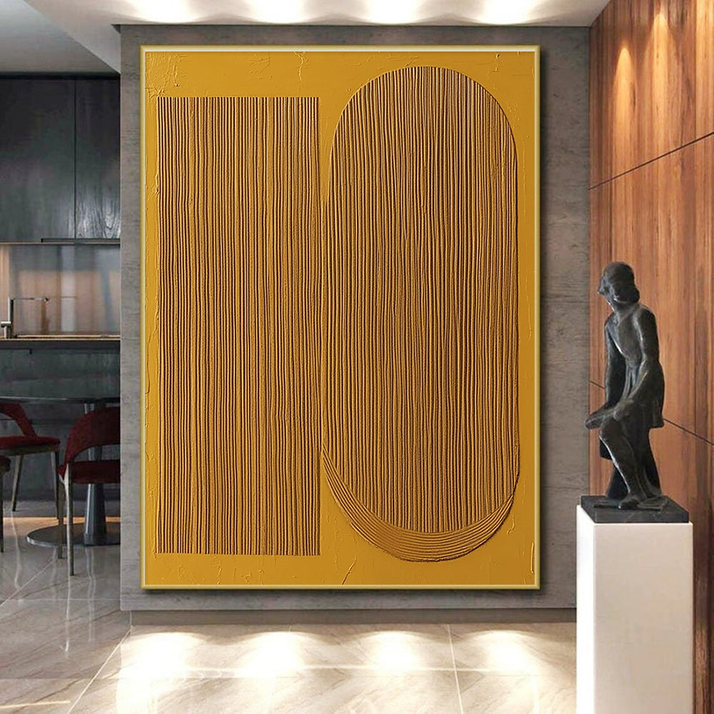 Yellow Geometric Textured Abstract Painting with Sunny Discipline WINK309