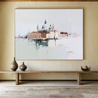 Venice Landscape Abstract Painting with Soft Color Palette ABS285
