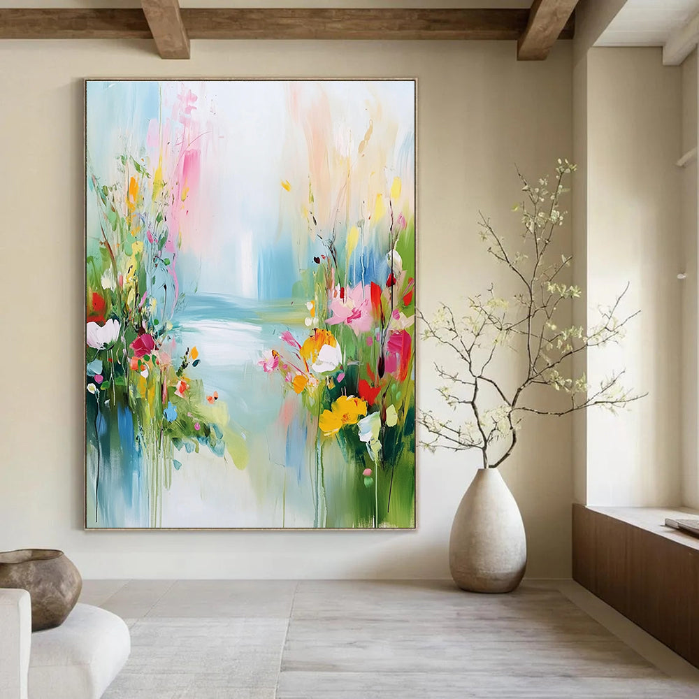 Floral Path Abstract Painting with Vibrant Brushstrokes GAB0007