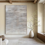 Light Grey Waves Subtle Abstract Painting for Sophisticated Spaces GAB1486