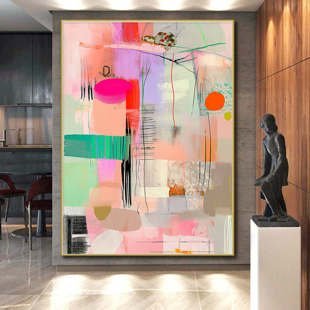 Colorful Abstract with Lines Abstract Painting with Dynamic Rhythm WINK277