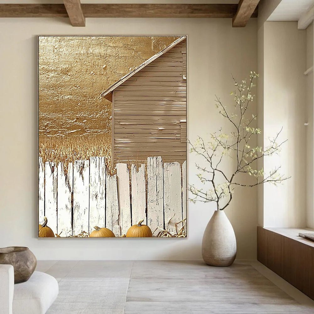 Golden Barn Abstract Painting for Autumn - Themed Restaurants GAB1308