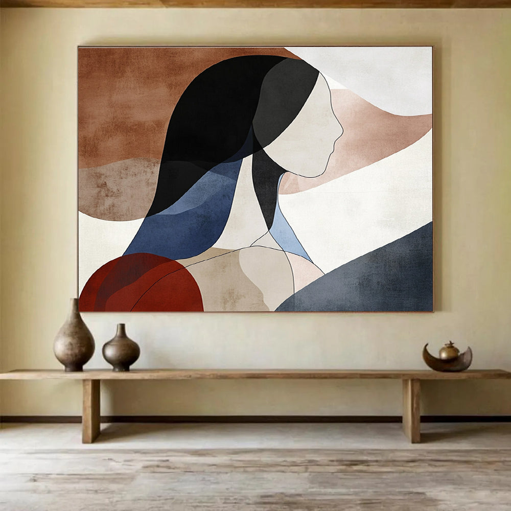 Abstract Female Silhouette Painting with Modern, Minimalist Beauty ABS457